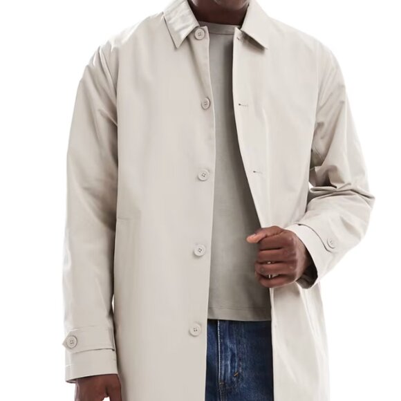New Asos Mac Coat in Stone Colour (Large-extra large) - Picture 2 of 3